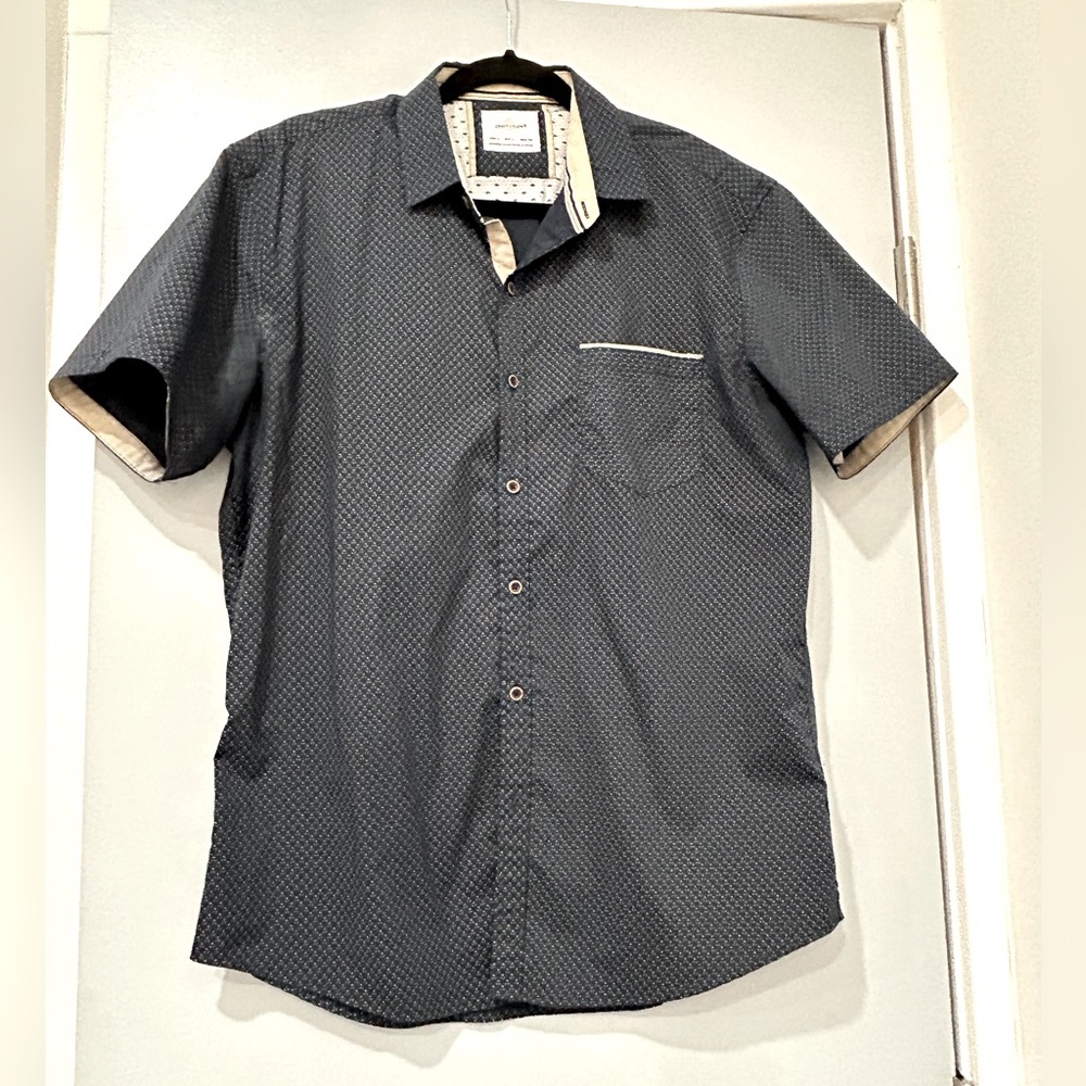 Craft and Flow Navy Short Sleeve Button Down Shirt